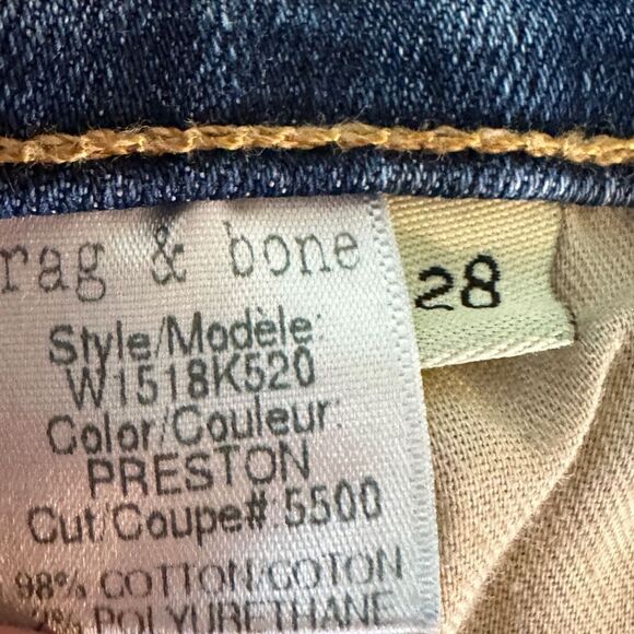 Rag & Bone The Dash Mid Rise Skinny Jeans in Preston Size 28 - Picture 9 of 10